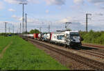 187 086-4 bringt Kessel-Container zu den Buna-Werken und hat es im Einfahrbereich des Bahnhofs Großkorbetha nicht mehr weit bis dorthin.