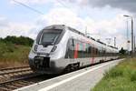 Nachschuss auf 9442 101 (Bombardier Talent 2) von Abellio Rail Mitteldeutschland als RB 74807 (RB59) von Erfurt Hbf nach Bitterfeld in Zscherben auf der Bahnstrecke Halle–Hann. Münden (KBS 590). [4.7.2017 - 11:47 Uhr]