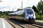 9442 104 (Bombardier Talent 2) von Abellio Rail Mitteldeutschland als RB 74809 (RB59) von Erfurt Hbf nach Dessau Hbf steht im Hp Wolferode auf der Bahnstrecke Halle–Hann.