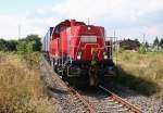 261 060 schiebt EK 55202 (Erfurt Gbf–Klleda) am 13.08.2013 nach Ankunft in Klleda in den Anschluss zum Gewerbegebiet  Kiebitzhhe , aufgenommen vom Ende des inzwischen aufgelassenen