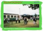 Abschied von der Feldabahn. Dampfsonderzug in  Kaltennordheim 1990. Inzqwischen ist hier kein Zugverkehr mehr mglich. Es herrschte damals groer Andrang wie sonst nie im Planverkehr.