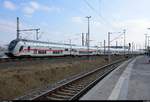 Nachschuss auf DBpbzfa 668.2 mit Zuglok 146 572-3 DB als verspäteter IC 2441 (Linie 55) von Köln Hbf nach Dresden Hbf, der am Hp Leipzig Nord auf der Neubaustrecke Erfurt–Leipzig/Halle