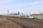 DB 412 089 als ICE 696 von Frankfurt (M) Hbf nach Berlin Gesundbrunnen, am 07.03.2025 in Erfurt-Azmannsdorf.