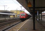 187 149 DB kommt mit einem gemischten Güterzug aus Richtung Kassel nach Süden und fährt durch Fulda in Richtung Fulda-Neudorf. 
Aufgenommen vom Bahnsteig 3 in Fulda. 
Bei Sonne und Wolken vom 22.5.2019.