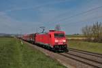 DB Cargo Bombardier Traxx 185 385-2 mit Mischer in Nieder Mörlen am 24.04.21