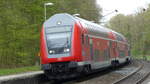 Ein RE nach Würzburg erreicht den Haltepunkt Hanau Wilhelmsbad. Aufgenommen am 1.4.2017 11:53