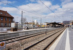 Blick auf den Bahnhof Weinheim (Bergstraße), am 26.3.2016.
