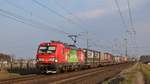 193 357  Das ist Grün  mit einem KLV auf der Rhein-Main Bahn zwischen Weiterstadt und Klein-Gerau in Fahrtrichtung Bischofsheim. Aufgenommen am 28.2.2019 16:23