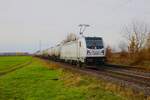 Rheincargo Bombardier Traxx 187 078-1 mit Kesselwagen in Altheim (Hessen) am 23.11.24