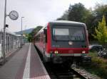 Am 09.09.2009 steht in Frth (Odenw) eine Regionalbahn bereit um in wenigen Minuten zurck nach Weinheim (Bergstr) zu fahren