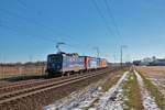 SBB Lokzug SBB 421 371-6 mit 484 013-8 und 482 039-5 in Klein Gerau am 14.02.21