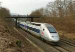 TGV 4409 its als TGV 9553 Paris Est - Frankfurt (Main) am 26.01.2012 in Bruchmhlbach-Miesau