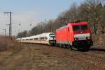 186 334-9 ist mit einem Velaro D im schlepp am 07.03.2013 in Kennelgarten