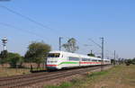 402 022-8  Eberswalde  als ICE 275 (Berlin Ostbahnhof-Basel Bad Bf) bei Wiesental 22.4.20