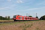 Am Vormittag des 03.06.2020 fuhr 425 019-7 zusammen mit 425 111-2 als RB 2 (Mannheim Hbf - Karlsruhe Hbf) von Neulußheim kommend über die Rheintalbahn in Richtung Waghäusel, wo sie