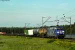 Die 152 134-2  Albatros  mit einem gemischten Gterzug im Waghuseler Bogen. Aufgenommen am 31.08.2011 bei Waghusel.