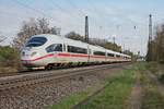 Durchfahrt am 13.04.2017 von 403 559-8  Leverkusen  durch den Bahnhof von Heitersheim, als dieser auf dem Weg nach Basel SBB war.