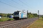 Am Nachmittag des 23.05.2019 fuhr Rpool/BLSC 187 008-8  Spitze seit einem Jahr - bls cargo  als Lokzug (Basel Bad Bf - Lahr (Schwarzw.)) bei Buggingen über die Rheintalbahn in Richtung Freiburg