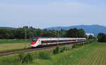 Teningen - 18. Juni 2024 : RABe 501 009  Baselland  am EC 472 von Zürich nach Frankfurt/Main. 

Link zum Video : https://www.youtube.com/watch?v=m5t-qLueg-Q&t=218s