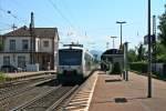 BSB-VT 006 nach Freiburg (Breisgau) Hbf am Nachmittag des 16.06.13 beim Halt in Denzlingen.