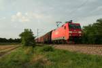 152 103-8 mit einem Gtermischzug am Abend des 03.08.13 zwischen Buggingen und Mllheim (Baden).