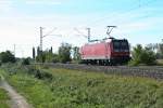 185 040-3 als Lz gen Basel am Nachmittag des 19.10.13 bei Hgelheim kurz vor Mllheim (Baden).