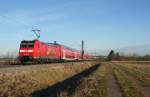 146 116-9 war am Morgen des 31.12.13 mit einem RE von Basel Bad. Bf nach Offenburg unterwegs. Hier konnte ich den Zug bei Hgelheim ablichten.