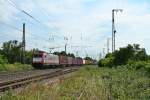 185 599-8 mit dem 40124 von Milano Smistam nach Zeebrugge Ramsk. am Nachmittag des 14.06.14 in Mllheim (Baden).