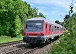 Heckenblitz oder aber RE10a Ersatzzug nach Heilbronn im Nachschuß. Neckargerach den4.7.2022