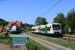 VT 019 und VT 522 als SWE87384 (Freudenstadt Hbf-Bad Griesbach(Schwarzw)) in Ibach 24.6.20