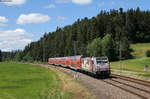 146 227-4  Neubaustrecke Stuttgart - Ulm  mit dem RE 4727 (Karlsruhe Hbf-Konstanz) im Groppertal 23.6.18