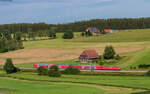 146 233	 Donaueschingen  mit dem RE 4733 (Karlsruhe Hbf - Konstanz) bei Stockburg 25.7.24