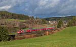 146 229  Europapark  mit dem RE 4715 (Karlsruhe Hbf - Konstanz) bei Stockburg 3.12.24