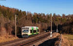 VT 010 als SWE 69743 (Bräunlingen Bf - Rottweil) bei Aufen 16.12.24