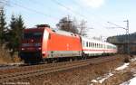 101 086-7 mit dem IC 2004 nach Emden Hbf kurz hinter dem Esig St.Georgen(Schwarzw) 9.3.08