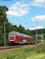 RE 4716 (Konstanz-Karlsruhe Hbf) mit Schublok 146 239-9 am km 70,0 13.6.09