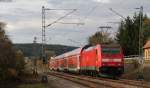 RE 4722 (Konstanz-Karlsruhe Hbf) mit Schublok 146 238-1 bei Peterzell 25.10.13