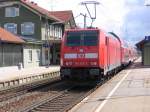 Am 14.5.06 fuhr BR 146 223-3 mit dem ersten Probezug ber die Schwarzwaldbahn.Hier ist sie gerade in St.Georgen/Schwarzwald