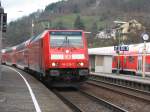 Am 14.1.07 fuhr BR 146 235-7 gerade mit IHrem IRE nach Konstanz in Hornberg ein.