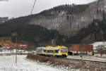 VT 514 und VT 528  Hans Grohe  als SWE87377 (Bad Griesbach(Schwarzwald)-Freudenstadt Hbf) bei Halbmeil 30.1.19