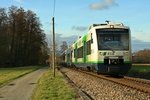Die BSB-VT's 003, 006, 007 und 014 waren am Nachmittag des 05.02.16 von Breisach aus auf dem Weg nach Freiburg (Breisgau) Hbf. Hier sind die Triebwagen zwischen Hugstetten und Freiburg West aufgenommen worden.