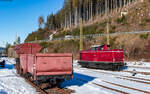 V100 1019 beim rangieren in Seebrugg 31.12.24