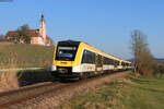 622 464 und 622 465 als RB 17780 (Friedrichshafen Stadt – Radolfzell) bei Birnau 24.3.22