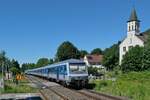 Steuerwagen der Bauart Wittenberge an dem von 218 468-7 der RIS gezogenen Radexpress und Ausflugzug SVG 26771 von Singen (Htw) nach Ulm.