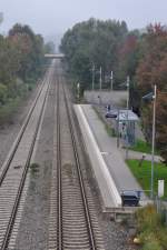 RADOLFZELL am Bodensee (Landkreis Konstanz), 28.09.2014, Bahnhof Haselbrunn an der Bahnstrecke Radolfzell - Mengen (vormals Hegau-Ablachtal-Bahn)