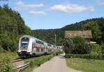 IC 2339/RE 52339 (Stuttgart Hbf-Tuttlingen Schublok 147 552-4 bei Aistaig 29.7.19