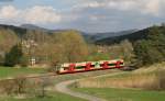 VT 242 und VT 248 als HzL88118 (Geisingen Leipferdingen-Rottweil) bei Neufra 11.4.14