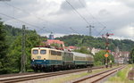 140 423-5 und E40 128 mit dem  Lr 91340 (Koblenz Lützel Mitte-Rottweil) bei Horb 13.6.16