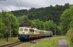 140 423-5, 114 488-0 und E40 128 mit dem Lr 91341 (Rottweil-Nürnberg Hbf) bei Talhausen 13.6.16