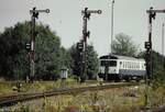 27.August 1991 kam ein 627 bei der Ausfahrsignalen des Bahnhofes  Hochdorf Schwarzwald entgegen Vorserie 628 es gab da noch 13 Fahrzeuge = 8 Fz.